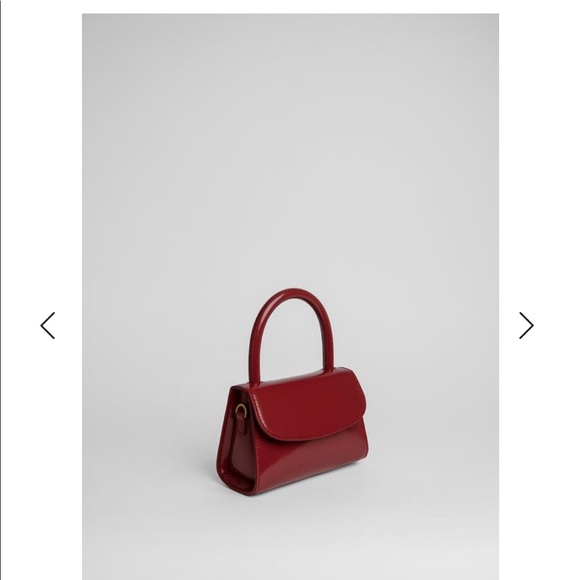 By Far red semi-patent leather mini tote - Picture 2 of 5